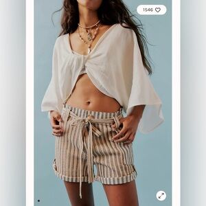 Free People FP One Harriet Striped Shorts. NWOT.